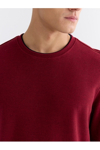 Lcwaıkıkı Classic Kırmızı Bisiklet Yaka Erkek Sweatshirt