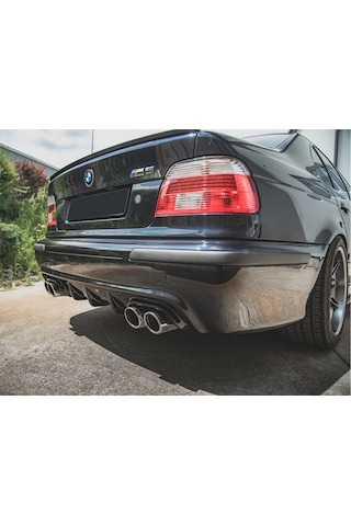 Bmw E39 M5 Difüzör Parlak Siyah Plastik Sağ Sol Çift Çıkış 5 Serisi Arka-difizör-bodykit-ek-karlık