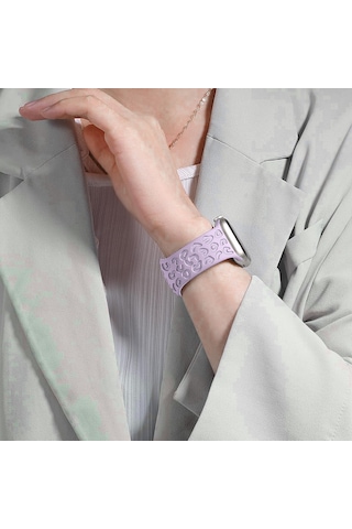 Apple Uyumlu Watch 44 45 46mm Leopar Desenli Yumuşak Silikon Kordon Seri 2 3 4 5 6 Se 7 8 9 10