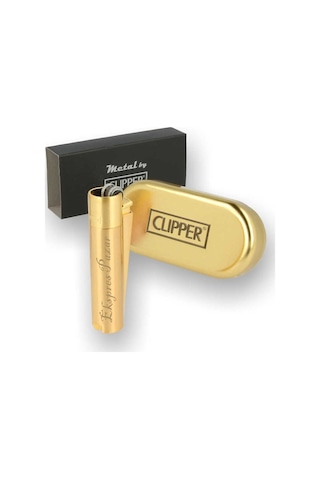 Clipper Kişiye Özel Metal Çakmak Özel Kutulu ve Baskılı Gold
