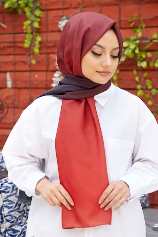 Afvente Degrade Desen Siyah-bordo Soft Pamuk Şal Diğer