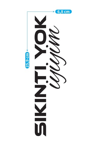 Sıkıntı Yok İyiyim Araç Sticker 21x29 Cm, Oto Sticker, Araba Sticker