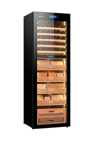 Lubinski Siyah Tek Kabin Elektronik Puro Dolabı - Şarap Dolabı Cw1800 Lb-045