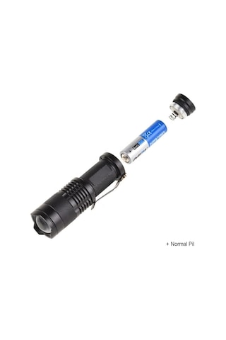 Mini Güçlü Şarjlı Pilli El Feneri Wt-304 Beyaz