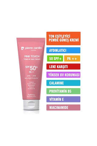 Pierre Cardin Ton Eşitleyici Aydınlatıcı Yüz Güneş Kremi Pink Touch Tone-up Spf50+/pa++ 50 Ml