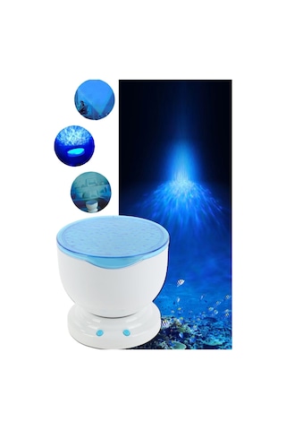 Mobgift Projeksiyonlu Okyanus Dalgaları Gece Lambası Renkli