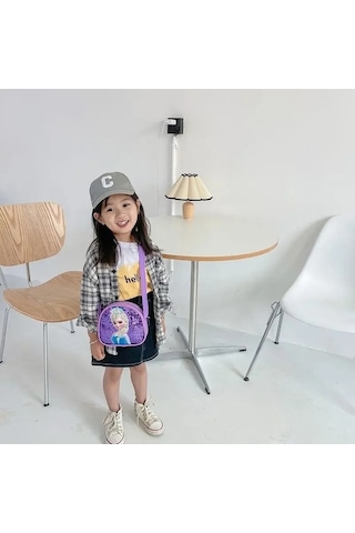 Maoyaya Disney Princess Elsa & Sofia Crossbody Bag - Frozen 2, Karikatür Çocuk Çantası, Omuzdan Askılı, Payetli Kırmızı 20661972gül Fuşya