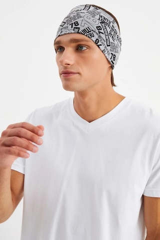 Erkek Pamuklu Penye, Kaymaz, Ultra Hafif, Spor Geniş Saç Bandı Bandana Buff - Tek Ebat / Gri Gri
