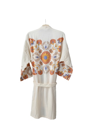 Faralya Life Etnik Desen Müslin Kumaş Yazlık Kimono Sabahlık Kadın Pamuk Plaj Kimono Hafif Salaş Desenli Kimono Etnik Desenli