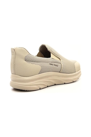 King Paolo D1114 Erkek Lastikli Memory Foam Comfort Düz Spor Ayakkabı Bej