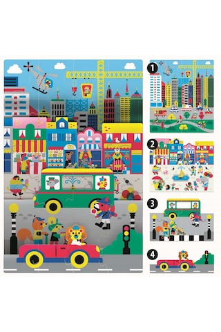 Headu Playrama Puzzle The City 3-6 Yaş