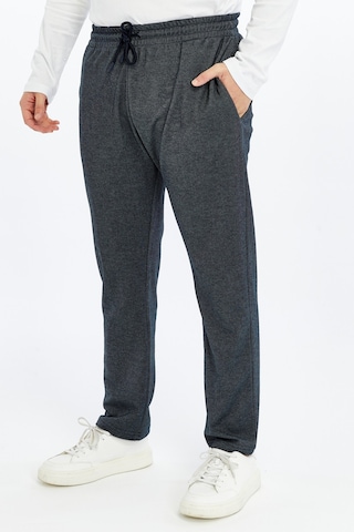 Defys Erkek Beli Lastikli Regular Fit Pantolon Lacivert - Beyaz
