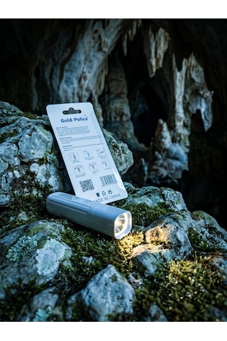 Şarjlı Led El Feneri - Usb Type-c Şarjlı, Zoom Özellikli, 4 Işık Modlu Taşınabilir Mini Fener Açık Mavi