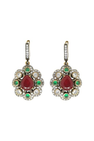 Renkli Taşlı Bronzlu Gümüş Set G52Tk Altınsepeti