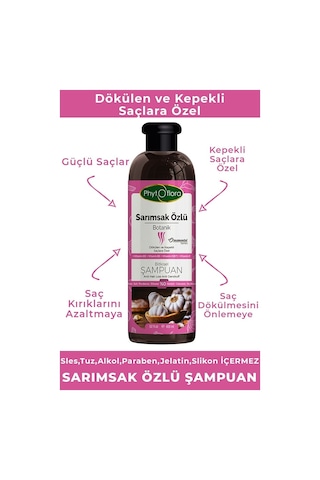 Phytoflora Tuzsuz Sarımsak Özlü Botanik Şampuan 400 ML