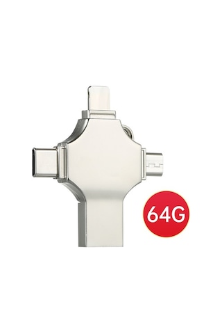 Novahub 64gb Multi-connect Metal Usb - Type C, Micro Usb, İos Compatible Fast Portable Storage, Küçük Boyutlu