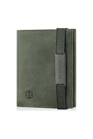 Trusador Marseille Unisex Deri Cüzdan, Rfıd Koruma Kimlik Pencereli, Çıkarılabilir Ayna, Kart, Bozuk Para Ve Nakit Bölmeli Şık Tasarım Yeşil Smgstk901dc61408