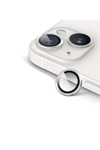 Apple Uyumlu iPhone 14 / 14 Plus İçin Ipg Kamera Lens Koruyucu - Gümüş