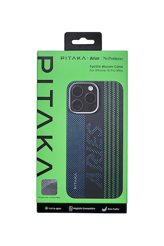 Apple Uyumlu iPhone 16 Pro Max Kılıf Magsafeli Lumintex Teknoloji Fosforlu Aramid Fiber Pitaka Aries Seri Credit