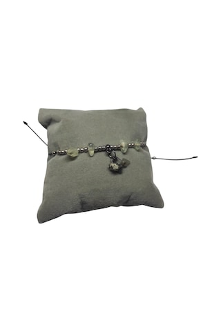 Yeşim Taşı Halhal Doğal Taş Bileklik Hal Hal Ayarlanabilir İpli Yeşil Taşlı Kristalize Kırık Taş Şifalı Halhal Bileklik Yeşil