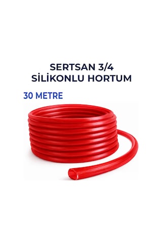 Silikonlu Bahçe Hortumu 3/4 İnç 30 Metre Kırmızı - Dayanıklı Sulama Hortumu