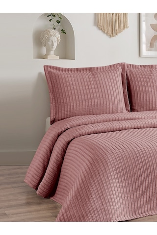 Lena 3 Parça Çift Kişilik Pike Takımı Kiremit 230 X 240 Cm Kırmızı
