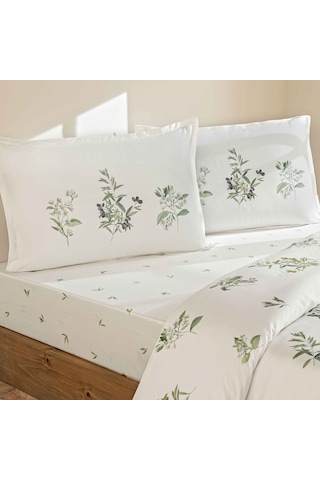 Linens Allday Oliva Pamuk Saten Çift Kişilik Nevresim Takımı Beyaz Beyaz