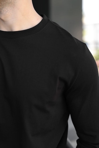 Madmext Siyah Pamuklu Slim Fit Erkek Tişört E7187