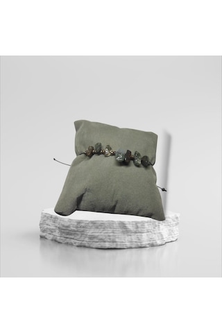 Doğal Taş Bileklik Hint Akik Taşı Bileklik Ayarlanabilir İpli Think Who Taş Kristalize Kırık Taş Şifalı Bileklik Çok Renkli