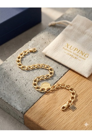 Xuping Gold Vip Seri Doç Zincir Kadın Bileklik Altın - Çelik