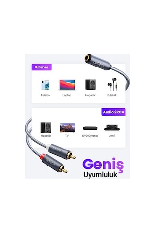 Ugreen 3.5 Mm Aux Rca Ses Kablosu, 5 M,