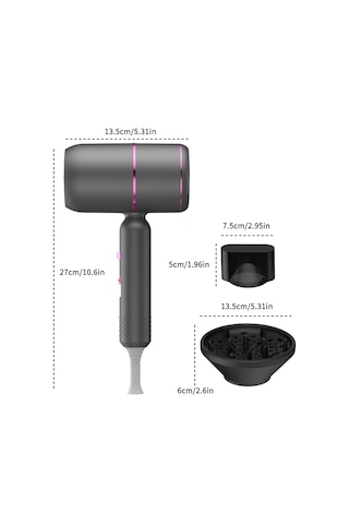 Elektrikli Saç Kurutma Makinesi Katlanır Yüksek Güçlü Ev Tipi Kuaför Sıcak Ve So