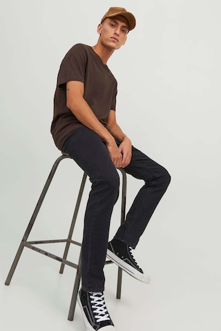 Jack & Jones Erkek Jjıglenn Düşük Bel Slim Fit Jean Pantolon 12246949 Siyah Siyah