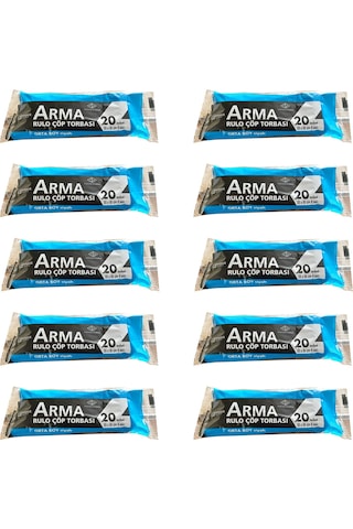 Arma Orta Boy Çöp Torbası Poşeti Siyah 30 L 10 x 20'li 55 x 60 CM