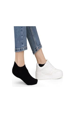 Ozzy Socks 12 Çift Kadın Siyah Pamuklu Patik Çorap Ekonomik Fiyatlı Günlük Kullanım Seti Siyah