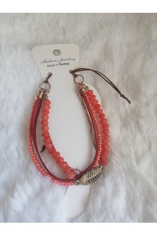 Glamglamour Çoklu Somon Renkli Balık Uçlu Kadın Halhal Çok Renkli