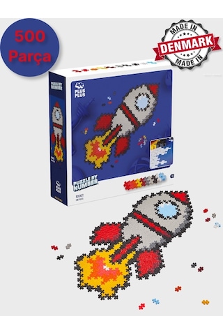 Plus - Plus Minecraft Temalı Puzzle By Number Rocket - Numaralı Roket Puzzle Lego Yapı Oyuncağı 3930
