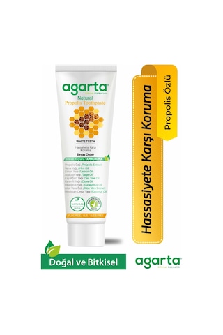 Agarta Doğal Diş Macunu 100ml Propolisli 2 Li Set Beyazlık