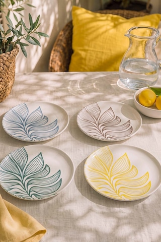 Leaf Harmony Nordic 4'lü Pasta & Sunum Tabağı 22 Cm Çok Renkli