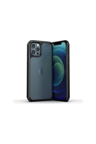 Apple Uyumlu iPhone 12 Pro Max Kılıf Zore İnoks Kapak Siyah