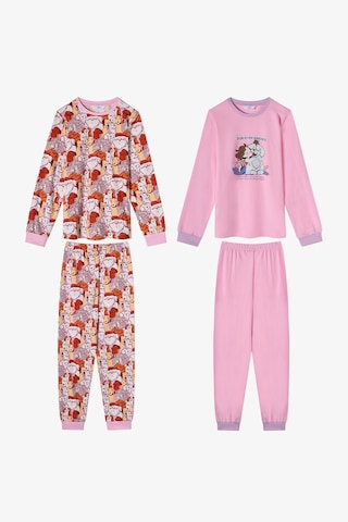 Penti Kız Çocuk Pembe Fur-ever Friends Pamuklu Uzun Kollu 2li Pijama Takımı