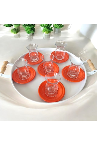 Çay Tabağı-bardak Altlığı-metal Turuncu Çay Tabağı-paslanmaz K Turuncu