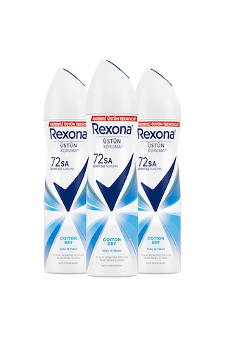 Rexona Cotton Dry 72 Saat Kadın Sprey Deodorant 3 x 150 ML
