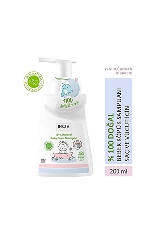 %100 Doğal Organik Sertifikalı Bebek Köpük Şampuanı Saç Vücut Lavanta Konak Önleyici Yenidoğan 200 Ml Açik Gri