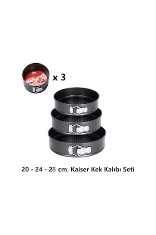 Kaiser Classic Kelepçeli Kek Kalıbı 20 - 24 - 28 Cm. Çok Renkli
