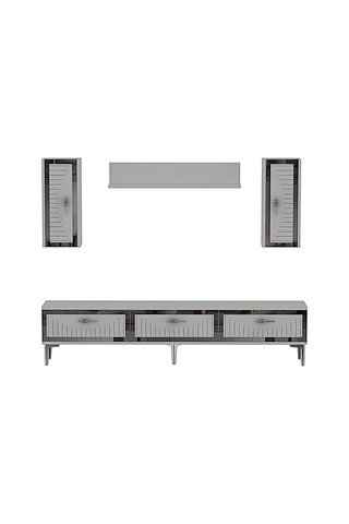 Tvr1801bs - Tuna Tv Ünitesi Beyaz Sılver 180cm Beyaz - Sılver