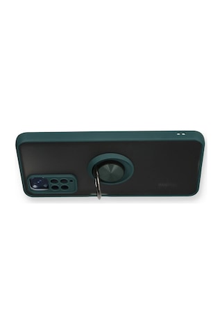 Newface - 990 - Xiaomi Redmi Note 11 Kılıf Montreal Yüzüklü Silikon Kapak - Csmo-tex - - Yeşil