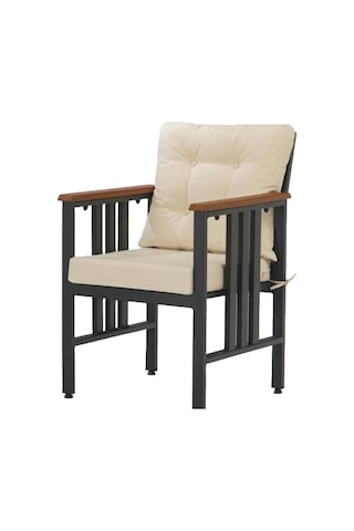 Çamlıca Alüminyum Üçlü Kanepe - Ahşap Desenli Üçlü Kanepe, Minderli Mavi