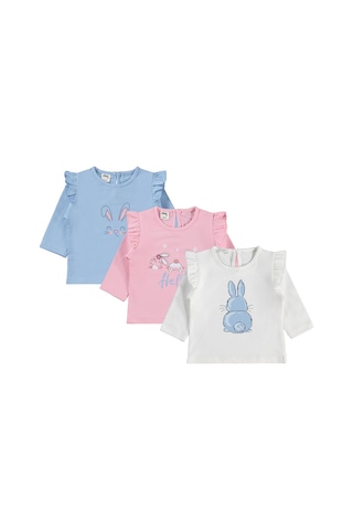 Civil Baby Tavşan Baskılı 3'lü Set 6-18 Ay Sweatshirt - Standart