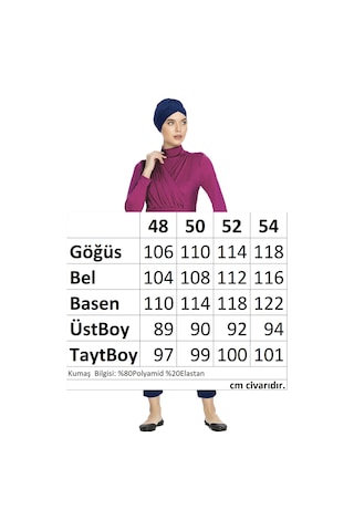 Büyük Beden Likralı Tam Kapalı Tesettür Mayo 1285 Fuşya Fuşya